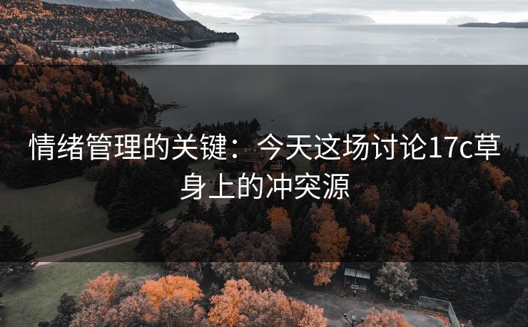 情绪管理的关键：今天这场讨论17c草身上的冲突源
