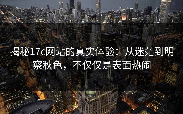 揭秘17c网站的真实体验：从迷茫到明察秋色，不仅仅是表面热闹