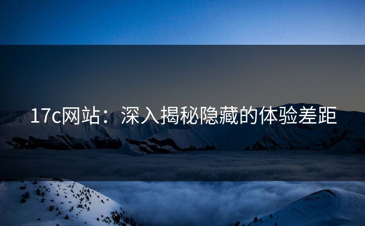 17c网站：深入揭秘隐藏的体验差距
