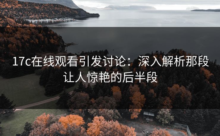 17c在线观看引发讨论:深入解析那段让人惊艳的后半段 17c在线观看引发讨论:深入解析那段让人惊艳的后半段