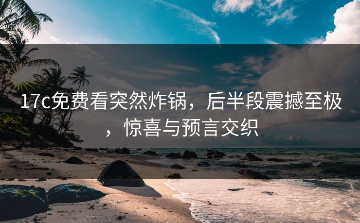 17c免费看突然炸锅，后半段震撼至极，惊喜与预言交织