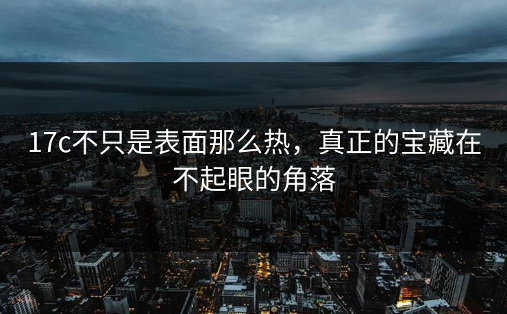 17c不只是表面那么热，真正的宝藏在不起眼的角落