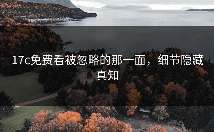 17c免费看被忽略的那一面,细节隐藏真知 17c免费看被忽略的那一面,细节隐藏真知
