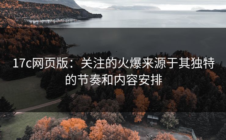 17c网页版：关注的火爆来源于其独特的节奏和内容安排